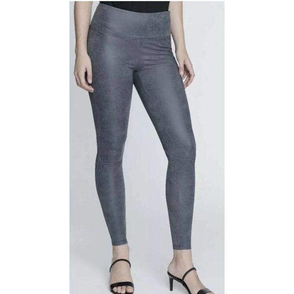 Seven7 Pull-On Gunmetal Gray Faux Leather Leggings Women's Size XL Pants - Picture 1 of 8